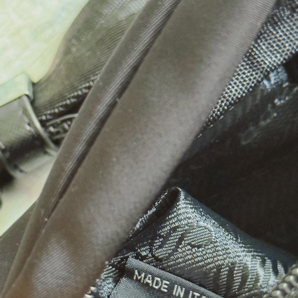 “Prada” Black Nylon Belt Bag with Triangular Logo - Picture 3 of 4